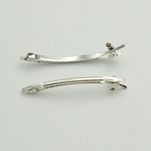 Barrette française en métal argenté, 10 pièces, 6.5cm, 2.55 pouces, épingles à cheveux, pour bricolage, accessoires pour cheveux - Product Image 2