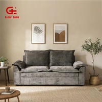 Sofá Cama Futón de Tela Gris Oscuro de Lujo, Relleno de Esponja, Plegable, de Dos Plazas, Convertible, para Sala de Estar, Mueble Moderno para Apartamento