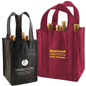 New tái sử dụng giá rẻ 6 chai không dệt Wine Tote Bag với ngăn - Product Image 2