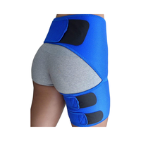 Attelle de hanche en néoprène bleue pour hommes et femmes, soutien orthopédique compressif, stabilisateur, enveloppement pour la sciatique, les douleurs lombaires et les douleurs inguinales