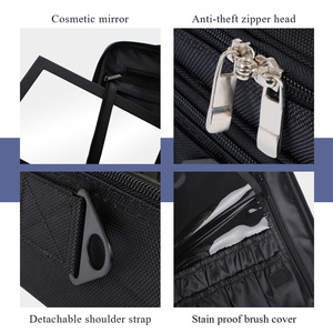 Professional <b>Makeup</b> Bag with Mirror Large <b>Makeup</b> Artist <b>Case</b> with Adjustable Dividers Portable Make up <b>Case</b> Cosmetic Bags - Product Image 5