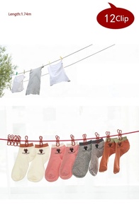 Nouvel arrivage de séchoirs <span class=keywords><strong>à</strong></span> <span class=keywords><strong>linge</strong></span> fixes <span class=keywords><strong>à</strong></span> 12 clips, corde <span class=keywords><strong>à</strong></span> <span class=keywords><strong>linge</strong></span> rétractable en métal portable pour les voyages en plein air avec clip - Product Image 6