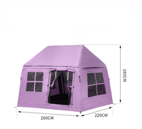 Tente de camping gonflable à installation instantanée, tente imperméable 4 saisons avec protection UV et moustiquaire pour la randonnée en plein air