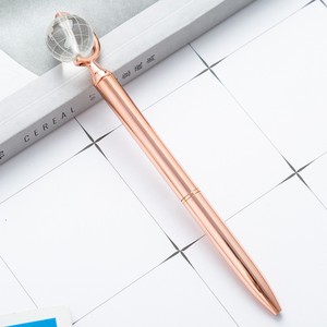 Venta al por mayor 1PC elegante latón globo bolígrafo personalizable Oficina regalo con logotipo imprimible 0,5mm/0,7mm ancho de escritura - Product Image 4