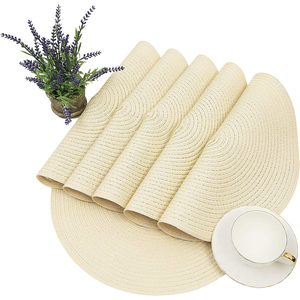 Napperons en coton tissé vintage classiques Fêtes de mariage Paramètres de table réutilisables Le style classique comprend du papier polyester - Product Image 5