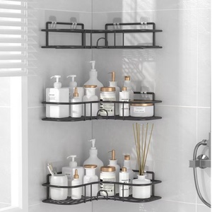 Usine en gros fort adhésif sans poinçon métal coin étagère de rangement <span class=keywords><strong>Triangle</strong></span> fer salle de bain étagère pour salle de bain et cuisine - Product Image 3