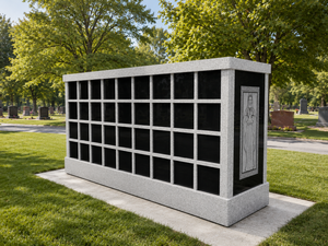 64 niches columbarium Vietnam Cemetery Garden Columbarium Grey Black <b>Stone</b> American Style Tailored Design - Product Image 2