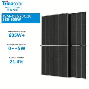 แผงเซลล์แสงอาทิตย์ Trina พลังงานสูง585-605W TSM-DEG20C.20จุดยอด580W 585W 590W 595W 600W โมดูล PV - Product Image 2