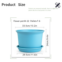 Pot de fleurs en plastique PP durable pour plantes d'intérieur, grande taille, capacité de 13,77 L, design circulaire classique et moderne, bonsaï, fleurs, succulentes