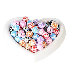 Bracelet en perles acryliques motif vache 16 mm fait main DIY, accessoire de chaîne de main, bijoux fantaisie colorés et tendance, vente en gros - Product Image 5