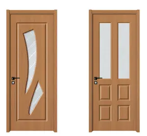ガラス象眼細工の木製ドア塗装簡単強力な防汚能力とシンプルな彫刻タイプ