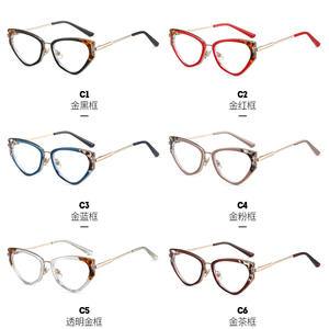 Montura de Gafas TR90 Ojo de Gato con Protección Anti Luz Azul, Montura Completa, Gafas Ópticas para Mujer, Transparentes con Estampado de Leopardo 87280 - Product Image 1