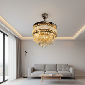 Crystal Ceiling Fan <b>Light</b> Fixture Fandelier with <b>Remote</b> 6 Speed Reversible Motor Indoor Decorative Lighting for Home Hotel - Product Image 1
