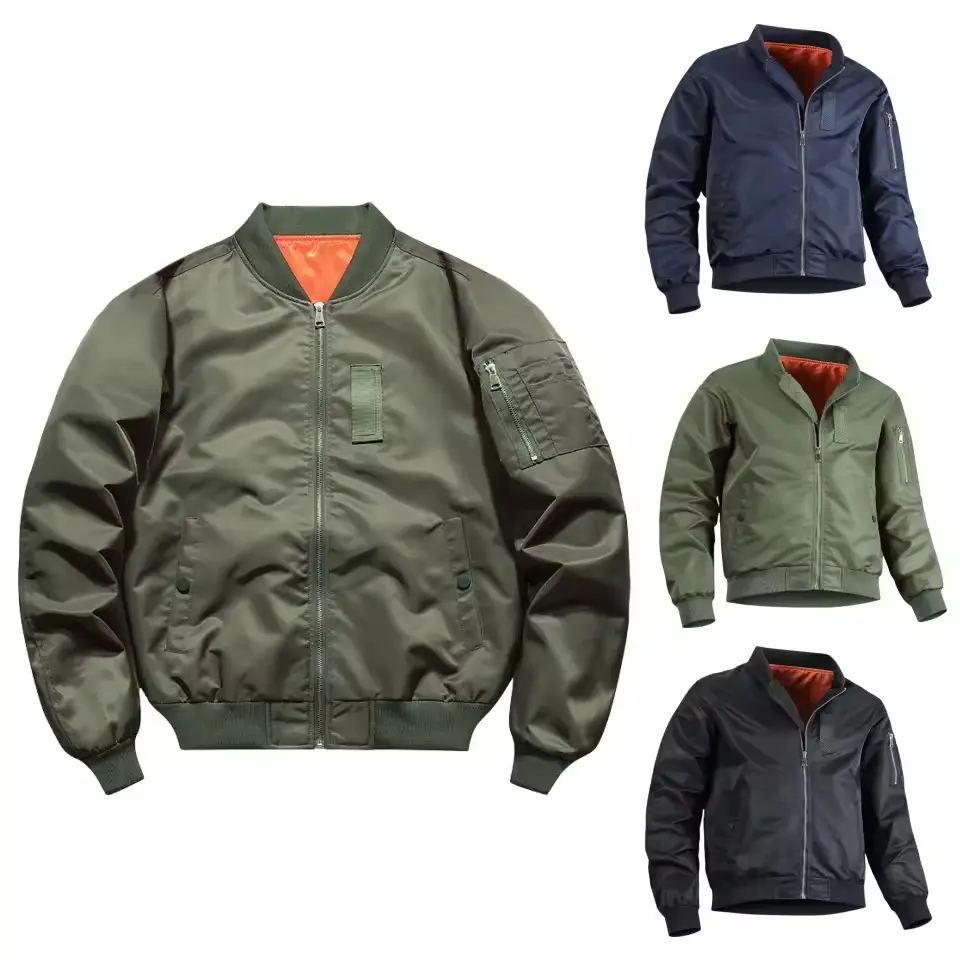 Moda sıcak satış yüksek kalite kış işlemeli ceket özel erkek bombacı ceket yeni varış