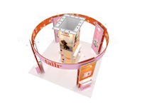 Stand d'exposition portable en aluminium avec éclairage LED, facile à installer, dimensions et options de couleur personnalisables