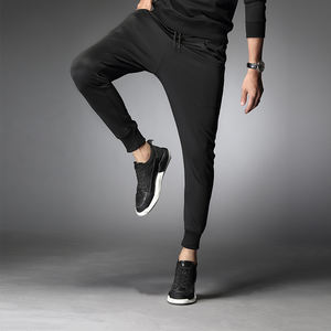 Custom High Waist Men's Sports Trousers Winter Elastic Waist Closure Cotton Canvas <b>Fleece</b> Customized Logo Straight Dry Fit Quick - Product Image 1