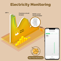 Disjoncteur intelligent MOES Tuya Zigbee 63A avec réglage de seuil d'alarme, moniteur d'électricité V0, ignifuge, contrôle par application Alexa E544