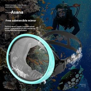 Masker selam Snorkeling wajah penuh HD, bingkai besar nyaman anti-kabut kaca Tempered luar ruangan perlengkapan selam bebas - Product Image 2