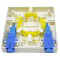Caja de terminación de fibra óptica FTTH de 2 núcleos, mini, para montaje en pared interior, panel 86, 2 puertos, 1 terminal SC