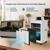 Graveur laser CO2 4040, machine de gravure laser de bureau 400*400 mm pour l'art, l'artisanat, le bois, l'acrylique