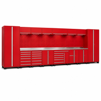 Armoire de rangement robuste sur mesure pour garage, établi en acier avec panneau perforé et tiroirs pour projets d'atelier