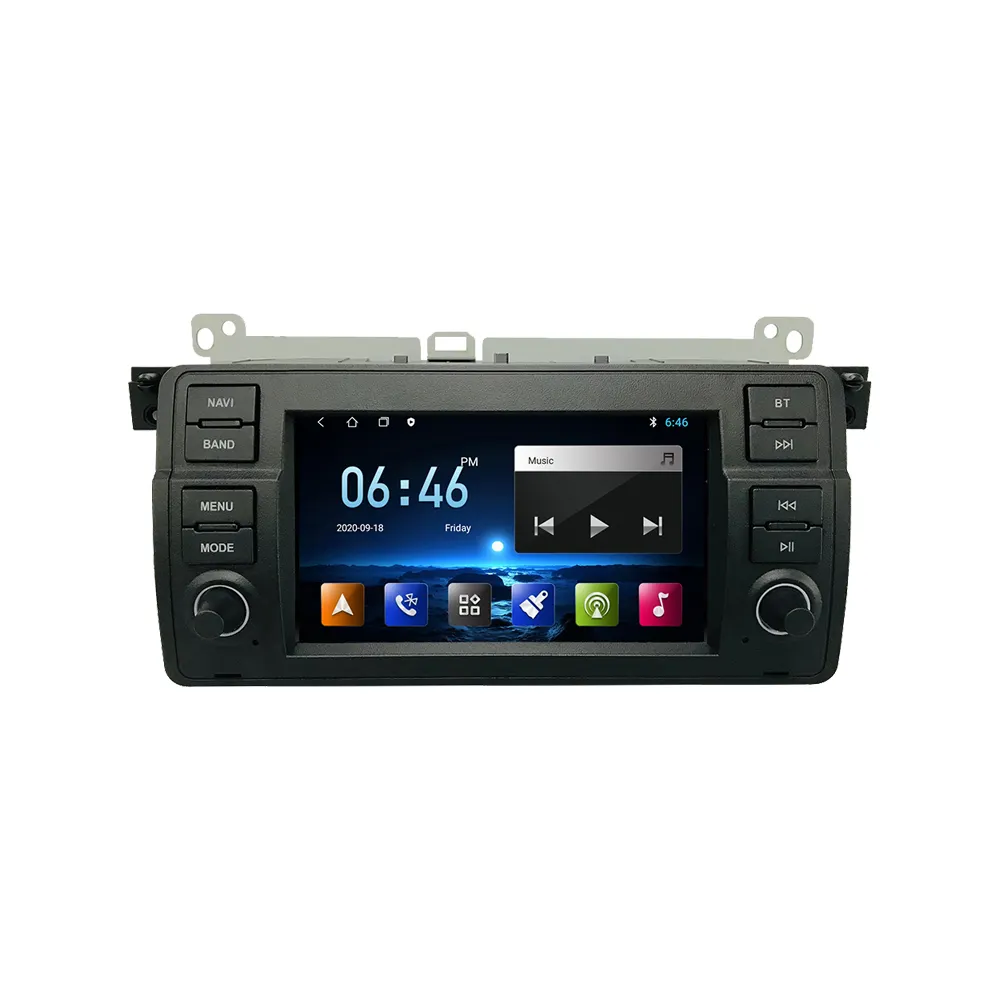 7 "Android otomatik Carplay araba multimedya Video çalarlar radyo bluetooth'lu gps'li navigasyon BMW 3 serisi için E46 RDS müzik USB 2G 4G 6G