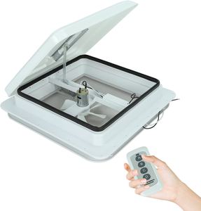 14 "RV tetto di sfiato con telecomando per rimorchio <span class=keywords><strong>Camper</strong></span> universale bianco coperchio del tetto di sfiato con 12V ventola di sfiato 6" lame coperchio bianco - Product Image 2