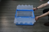 NEXARA Boîte de rangement transparente pliable de style solide avec couvercle Conteneur de camping en plastique Design transparent