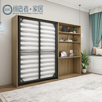 Utilisation directe ou cachée dans une armoire Mobilier intelligent peu encombrant Lit rabattable invisible en acier à tirette verticale avec tube en acier