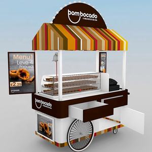 Carretto Mobile per Alimenti in Vendita, Banco Espositivo per <span class=keywords><strong>Snack</strong></span> / Carretto Mobile per Fast Food e Cupcake - Product Image 3