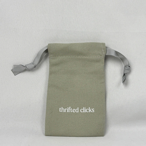 Bolsa de Lona Natural Personalizada con Cordón, Bolsa de Muselina con Patrón de Letras - Product Image 6