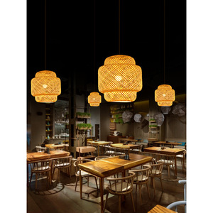 Pendant Lamps, New Chinese-Style Lighting Fixtures, Rattan Zen-Style <strong>Tea</strong> Room Dining , Japanese-Style Art Lan - Product Image 2