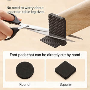 Bantalan silikon jala perekat diri bantalan silikon hitam antiselip bantalan kaki persegi melingkar menyerap guncangan bantalan kaki berperekat - Product Image 5