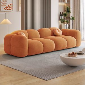 Sofá Individual de Terciopelo Estilo Crema con Efecto Gelatina para Sala de Estar, Alojamiento, Apartamento en <span class=keywords><strong>Alquiler</strong></span>, Espacios Pequeños, Fila Recta - Product Image 4