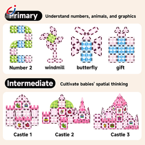 ชุดตัวต่อแม่เหล็กเฉิงจี สมาร์ท พ็อกเก็ต ซุปเปอร์แมกเนติก ทีเลส คัลเลอร์ วินโดว์ 80 ชิ้น ปราสาทเจ้าหญิงแสนสวย - Product Image 2