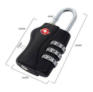 लोकप्रिय सस्ते कीमत प्लास्टिक रीसेट <span class=keywords><strong>3</strong></span> अंकों टीएसए संयोजन सामान सूटकेस बैग ताला - Product Image 4