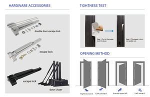 Eehe חנות אלומיניום קדמית דלת nfrc מוסמך חסינים בפני רעש זכוכית אלומיניום חסין מים דלת זכוכית - Product Image 5