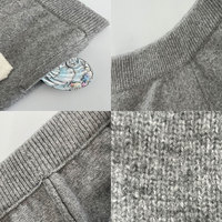 Ensemble Lounge en Maille Style Varsity pour Femme : Pull Col Rond Oversize et Short, Gris Mélange, avec Logo en Peluche