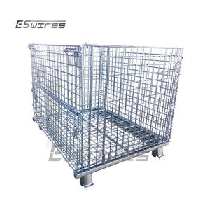 Cestas de malla de alambre de acero y metal plegables apilables de alta resistencia para almacenamiento de almacén grande de buena calidad hechas a medida - Product Image 3