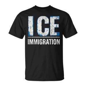 T-shirt retrò Ice Immigration nera da uomo taglia grande - Product Image 1