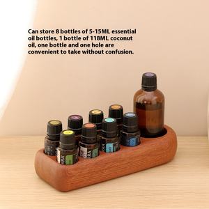 Soporte de exhibición de escritorio de madera maciza Dotteri para aceites esenciales, soporte de botella de cosméticos con acabado de sándalo de ébano para aceite de <span class=keywords><strong>coco</strong></span> - Product Image 2