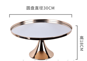 热销派对用品圆形金属蛋糕架展示下午茶点心盘蛋糕盘纸杯蛋糕装饰用品 - Product Image 2