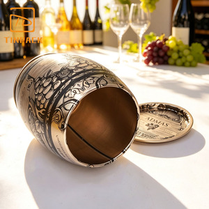 Lata de hojalata soldada estilo barril vintage, contenedor de hojalata con soldadura de costura apta para alimentos, caja metálica impresa personalizada para embalaje de regalos - Product Image 1
