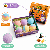 Ensemble cadeau de 6 bombes de bain pour enfants pour Halloween avec jouets surprise, étiquette privée OEM, vente en gros