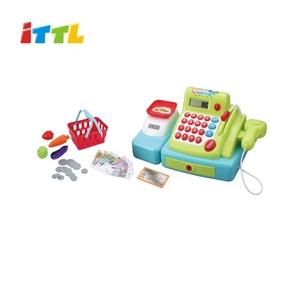 Jeu de simulation pour enfants et shopping préscolaire ensemble de jouets <span class=keywords><strong>caisse</strong></span> <span class=keywords><strong>enregistreuse</strong></span> électronique calculatrice Scanner accessoires d'effets sonores en plastique - Product Image 3