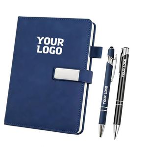 <b>A5</b> PU Leather Notebook 160 Page Hardcover <b>Diary</b> Magnetic Closure Water-Resistant Ruled Pages Mini Calendar Weekly View Students - Product Image 1