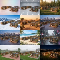 Maison modulaire préfabriquée à double aile extensible à installation rapide, 20 pieds, 40 pieds, avec cuisine et salle de bain