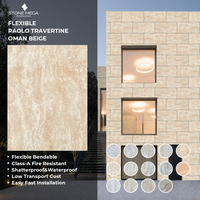 Décoration d'intérieur haut de gamme, panneaux muraux en pierre de porcelaine souple, revêtement extérieur en pierre de travertin flexible, carreaux muraux flexibles MCM