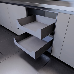Tiroir métallique coulissant pour armoire, organisateur et rangement double couche pour armoire de cuisine, panier d'angle coulissant à fermeture douce - Product Image 2
