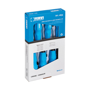 FERVI Serie Cross Slotted Phillips <b>Screwdriver</b> <b>Set</b> with Passant Lames Chrome Steel Handle for DIY Home Improvement Projects - Product Image 1